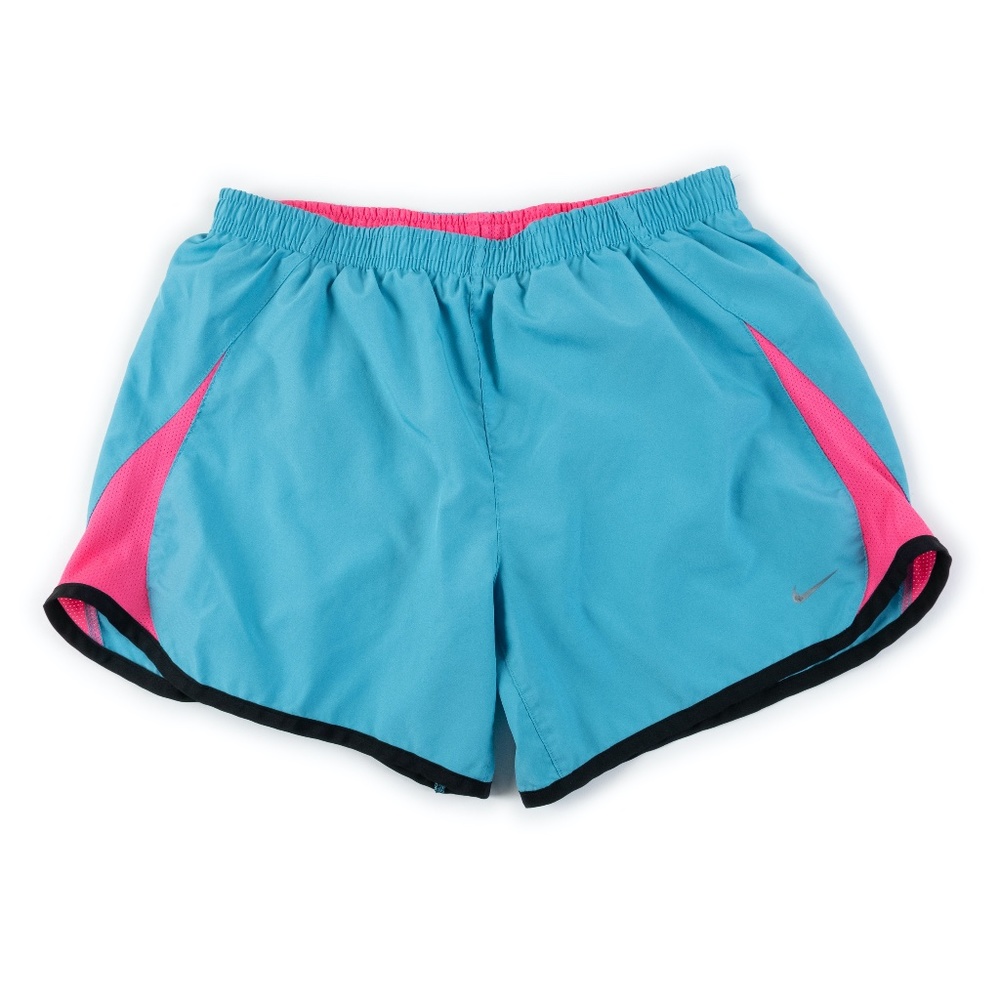 NIKE Running Tempo Dash Youth Girl's neon blue pink running short size XL